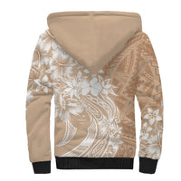 Polynesian Women's Day Sherpa Hoodie Plumeria Passion - Beige LT7 - Polynesian Pride