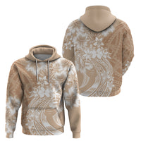 Polynesian Women's Day Zip Hoodie Plumeria Passion - Beige LT7 - Polynesian Pride
