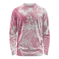 Polynesian Women's Day Long Sleeve Shirt Plumeria Passion - Pink LT7 Unisex Pink - Polynesian Pride