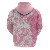 Polynesian Women's Day Zip Hoodie Plumeria Passion - Pink LT7 - Polynesian Pride