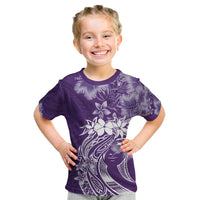 Polynesian Women's Day Kid T Shirt Plumeria Passion - Purple LT7 Purple - Polynesian Pride