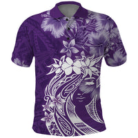 Polynesian Women's Day Polo Shirt Plumeria Passion - Purple LT7 Purple - Polynesian Pride
