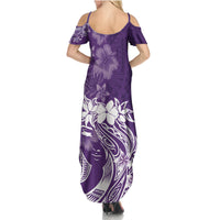 Polynesian Women's Day Summer Maxi Dress Plumeria Passion - Purple LT7 - Polynesian Pride