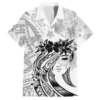 Polynesian Women's Day Family Matching Puletasi and Hawaiian Shirt Plumeria Passion - White LT7 Dad's Shirt - Short Sleeve White - Polynesian Pride