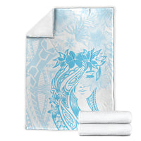 Polynesian Women's Day Blanket Plumeria Passion - Turquoise LT7 - Polynesian Pride