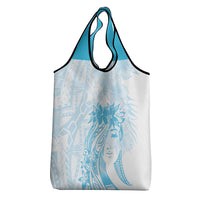 Polynesian Women's Day Grocery Bag Plumeria Passion - Turquoise