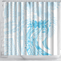 Polynesian Women's Day Shower Curtain Plumeria Passion - Turquoise LT7 - Polynesian Pride
