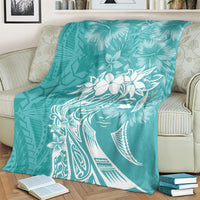 Polynesian Women's Day Blanket Plumeria Passion - Teal LT7 - Polynesian Pride