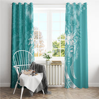 Polynesian Women's Day Window Curtain Plumeria Passion - Teal LT7 - Polynesian Pride