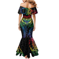 New Zealand Pride Mermaid Dress Takatapui Rainbow Fern LT7 - Polynesian Pride
