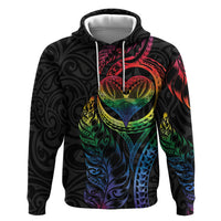 New Zealand Pride Zip Hoodie Takatapui Rainbow Fern
