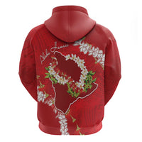 Hawaii Island Flowers Lei Hoodie Ohia Lehua Scarlet Red LT7 - Polynesian Pride