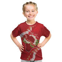 Hawaii Island Flowers Lei Kid T Shirt Ohia Lehua Scarlet Red LT7 Red - Polynesian Pride