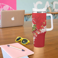 Hawaii Island Flowers Lei Tumbler With Handle Ohia Lehua Scarlet Red LT7 - Polynesian Pride