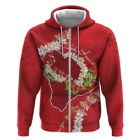 Hawaii Island Flowers Lei Zip Hoodie Ohia Lehua Scarlet Red LT7 Zip Hoodie Red - Polynesian Pride
