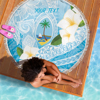Guam Chamorro Guasali Flowers Beach Blanket Aqua Gradient LT7