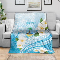 Guam Chamorro Guasali Flowers Blanket Aqua Gradient LT7