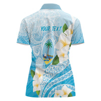 Guam Chamorro Guasali Flowers Women Polo Shirt Aqua Gradient