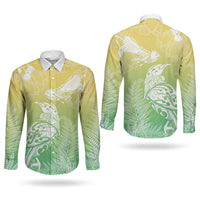 Aotearoa Maori Mahuru Tui With Pikawakawa Couples Matching Short Sleeve Bodycon Dress and Long Sleeve Button Shirt Spring Time LT7 - Polynesian Pride