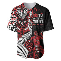 Aotearoa Toitu Te Tiriti Baseball Jersey Whakairo Wheku LT7 Black - Polynesian Pride