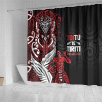 Aotearoa Toitu Te Tiriti Shower Curtain Whakairo Wheku LT7 - Polynesian Pride