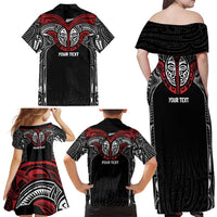 Aotearoa Maori Personalized Family Matching Off Shoulder Maxi Dress and Hawaiian Shirt Toitu Te Tiriti Ake! Ake! Ake! LT7 - Polynesian Pride
