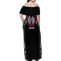 Aotearoa Maori Personalized Family Matching Off Shoulder Maxi Dress and Hawaiian Shirt Toitu Te Tiriti Ake! Ake! Ake! LT7 - Polynesian Pride