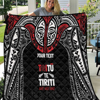 Aotearoa Maori Personalized Quilt Toitu Te Tiriti Ake! Ake! Ake! LT7 Black - Polynesian Pride