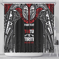 Aotearoa Maori Personalized Shower Curtain Toitu Te Tiriti Ake! Ake! Ake! LT7 - Polynesian Pride