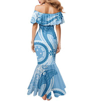 Micronesia FSM Family Matching Mermaid Dress and Hawaiian Shirt Shark and Manta Classic Style LT7 - Polynesian Pride