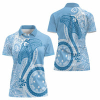 Micronesia FSM Women Polo Shirt Shark and Manta Classic Style