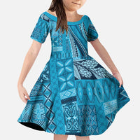 Pasifika Women's Day - Samoa Siapo Malu Tattoo Inspired Family Matching Tank Maxi Dress and Hawaiian Shirt Turquoise