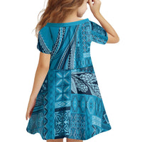 Pasifika Women's Day - Samoa Siapo Malu Tattoo Inspired Family Matching Tank Maxi Dress and Hawaiian Shirt Turquoise
