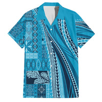 Pasifika Women's Day - Samoa Siapo Malu Tattoo Inspired Family Matching Tank Maxi Dress and Hawaiian Shirt Turquoise