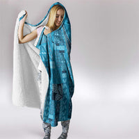 Pasifika Women's Day - Samoa Siapo Malu Tattoo Inspired Hooded Blanket Turquoise