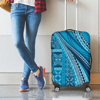 Pasifika Women's Day - Samoa Siapo Malu Tattoo Inspired Luggage Cover Turquoise