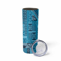 Pasifika Women's Day - Samoa Siapo Malu Tattoo Inspired Skinny Tumbler Turquoise
