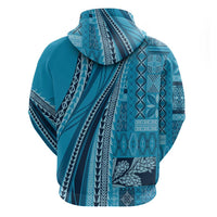 Pasifika Women's Day - Samoa Siapo Malu Tattoo Inspired Zip Hoodie Turquoise