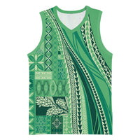 Pasifika Women's Day - Samoa Siapo Malu Tattoo Inspired Basketball Jersey Jade