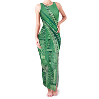 Pasifika Women's Day - Samoa Siapo Malu Tattoo Inspired Family Matching Tank Maxi Dress and Hawaiian Shirt Jade