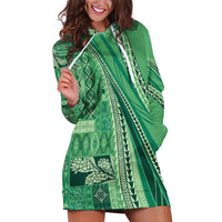 Pasifika Women's Day - Samoa Siapo Malu Tattoo Inspired Hoodie Dress Jade
