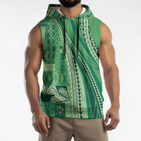 Pasifika Women's Day - Samoa Siapo Malu Tattoo Inspired Sleeveless Hoodie Jade