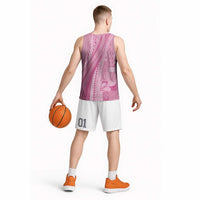 Pasifika Women's Day - Samoa Siapo Malu Tattoo Inspired Basketball Jersey Pink