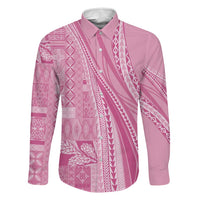 Pasifika Women's Day - Samoa Siapo Malu Tattoo Inspired Family Matching Mermaid Dress and Hawaiian Shirt Pink