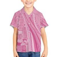 Pasifika Women's Day - Samoa Siapo Malu Tattoo Inspired Family Matching Summer Maxi Dress and Hawaiian Shirt Pink