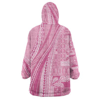 Pasifika Women's Day - Samoa Siapo Malu Tattoo Inspired Wearable Blanket Hoodie Pink