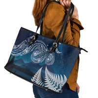 New Zealand Matariki Leather Tote Bag Starry Night Style LT7 - Polynesian Pride