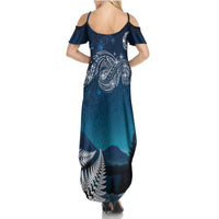 New Zealand Matariki Summer Maxi Dress Starry Night Style LT7 - Polynesian Pride