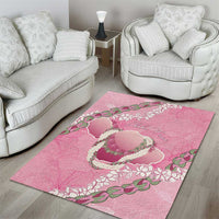 Hawaii Maui Island Flowers Lei Area Rug Lokelani Rose Pink