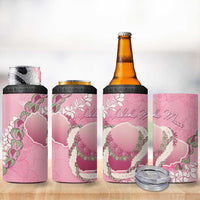 Hawaii Maui Island Flowers Lei 4 in 1 Can Cooler Tumbler Lokelani Rose Pink LT7 - Polynesian Pride
